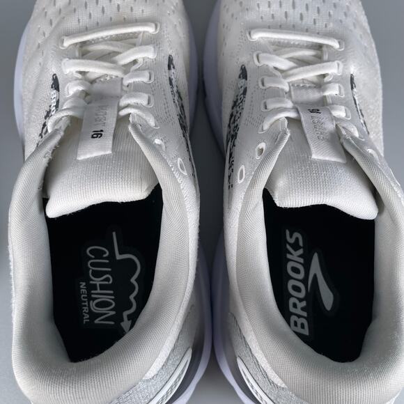 Brooks Ghost 16 Women's 8.5 B White Camo Running Athletic Workout Sneaker Casual - Picture 8 of 9